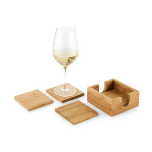 Conjunto de 4 porta copos em bambu Personalizado
