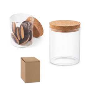 Frasco em vidro borosilicato com tampa de cortiça Personalizado