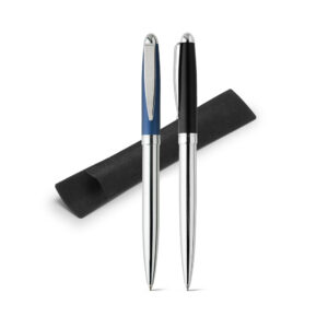 Caneta Esferográfica em Inox e Escrita em Azul Personalizada