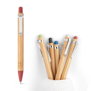 Caneta esferográfica em bambu Personalizada_set