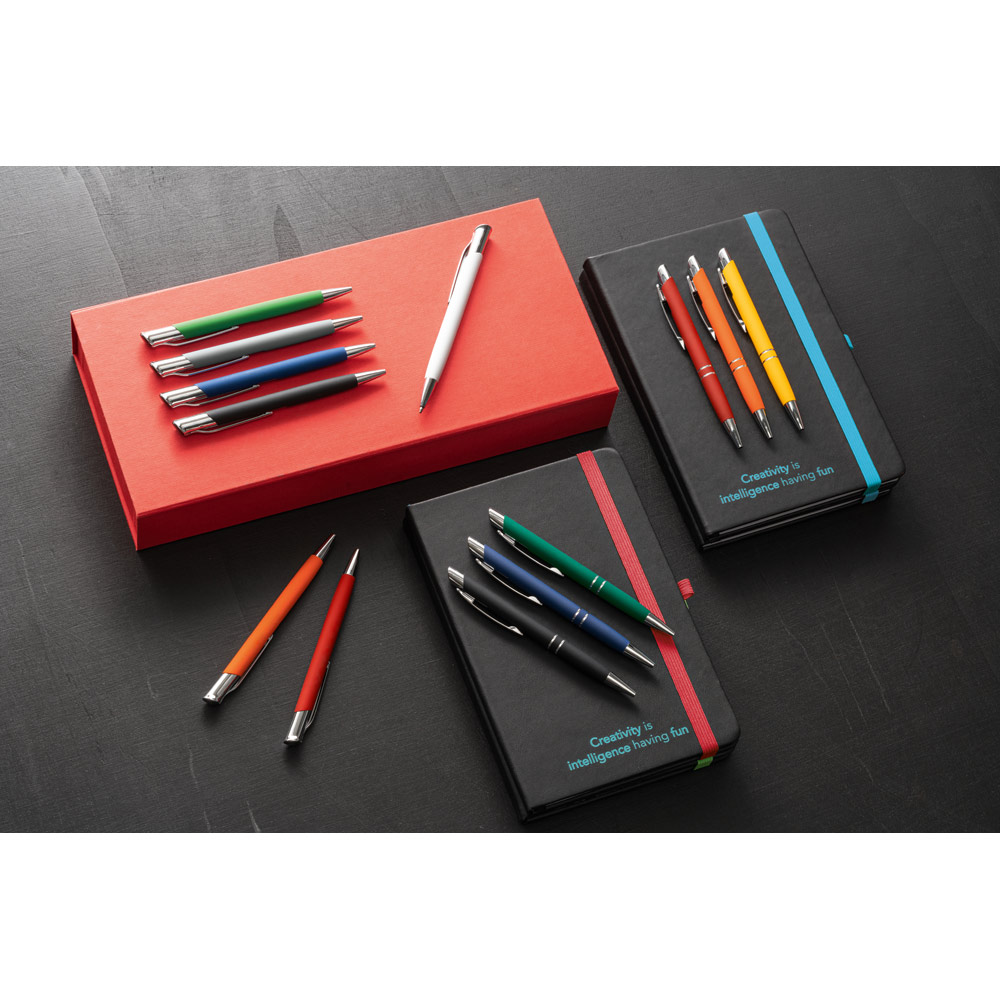 Caneta Esferográfica Elegante em Alumínio Azul Personalizada - Imagem 3