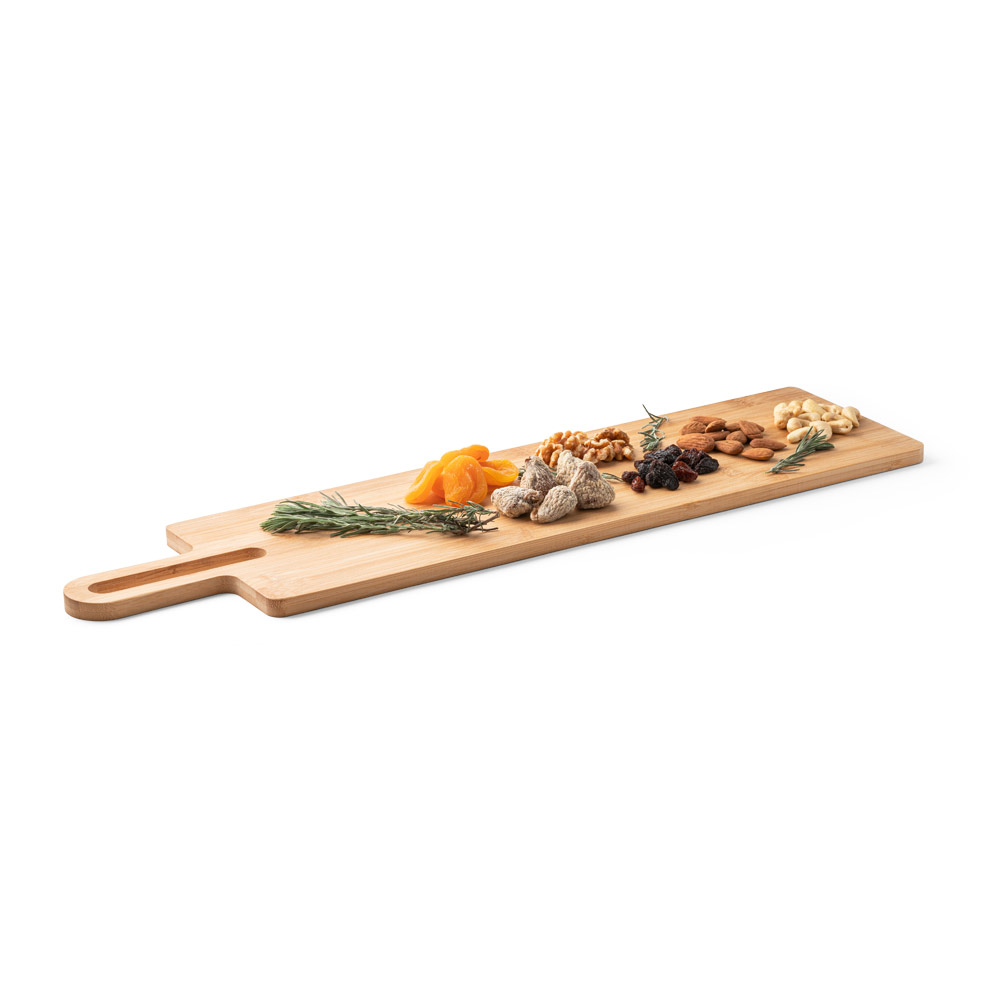 Tábua de servir aperitivos em bambu com pega Personalizada - Imagem 2