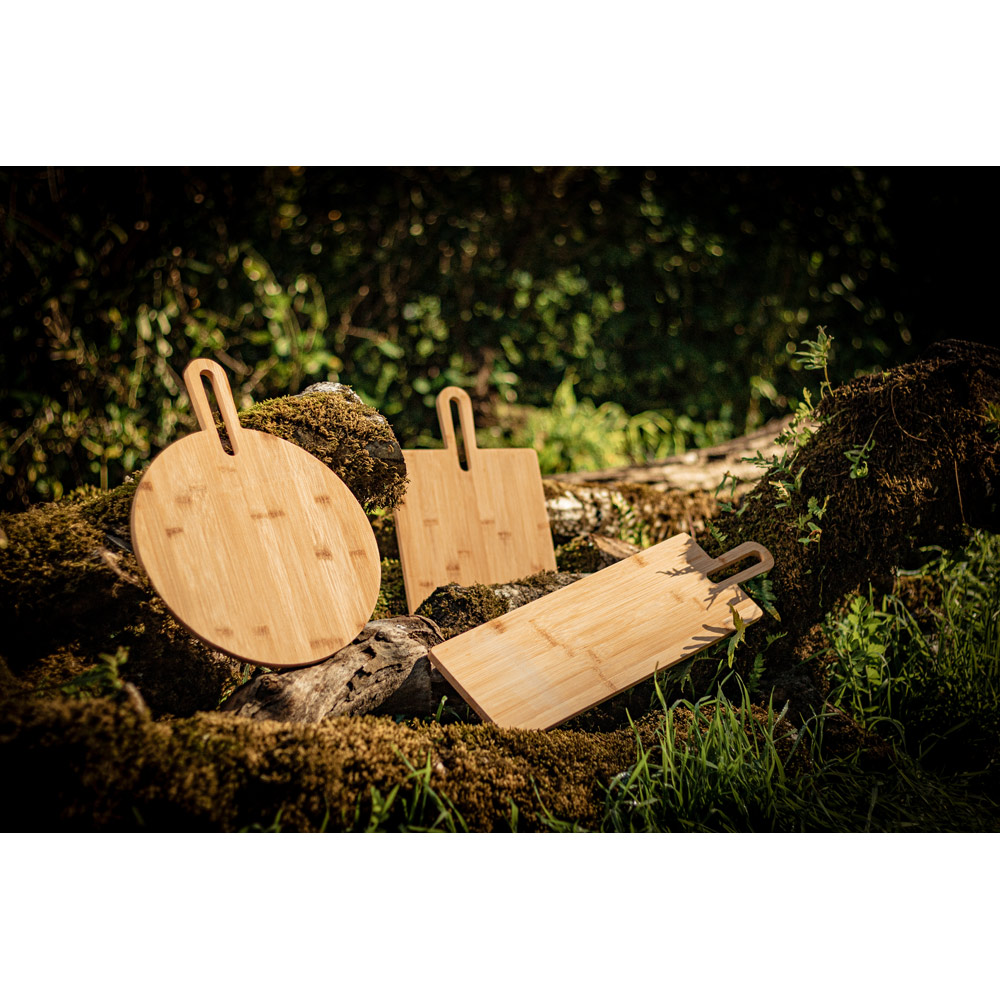 Tábua de servir aperitivos em bambu com pega Personalizada - Imagem 9