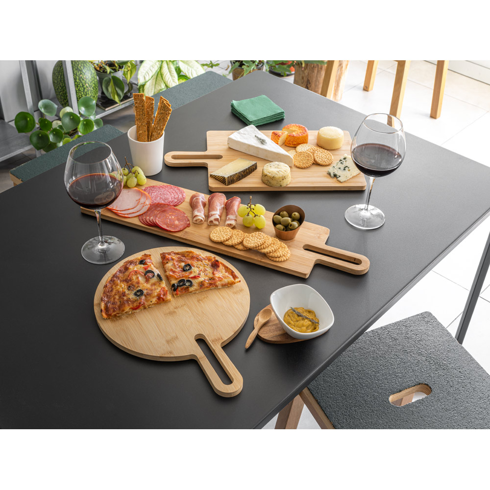 Tábua de servir aperitivos em bambu com pega Personalizada
